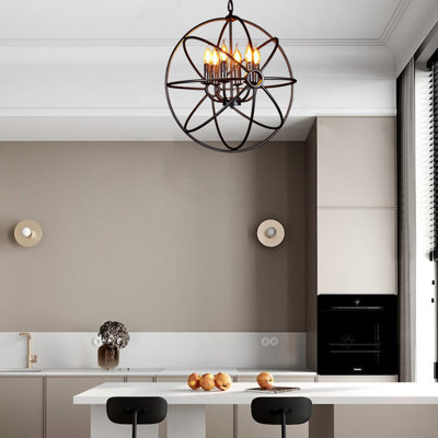 6 - Light Satin Black Sphere Pendant