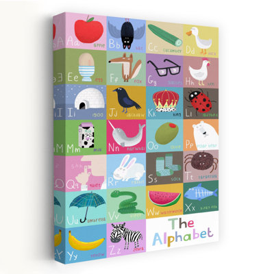 Colorful Kids Alphabet Colorful Playful Contemporary Animal Wall Art Print