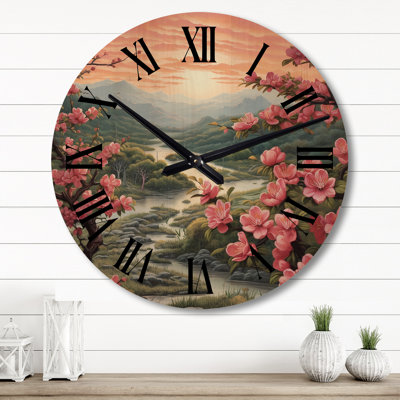 Horloge murale Peach Blossom Bliss I
