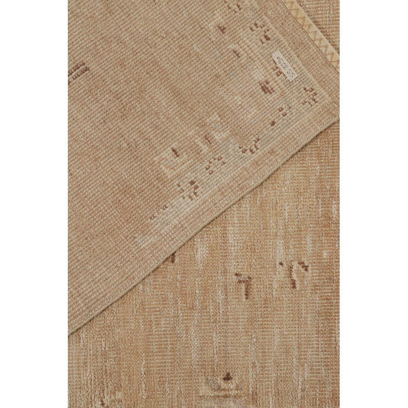 Hand Knotted Silk Area Rug in Brown