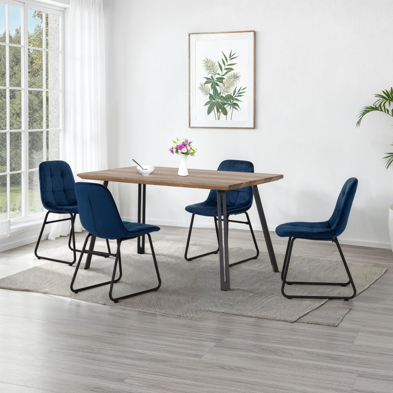 Catrinel 4 - Person Dining Set, Saphire Blue