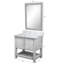 Meuble-lavabo 36 po avec comptoir en marbre de Carrare, lavabo et miroir-121377992