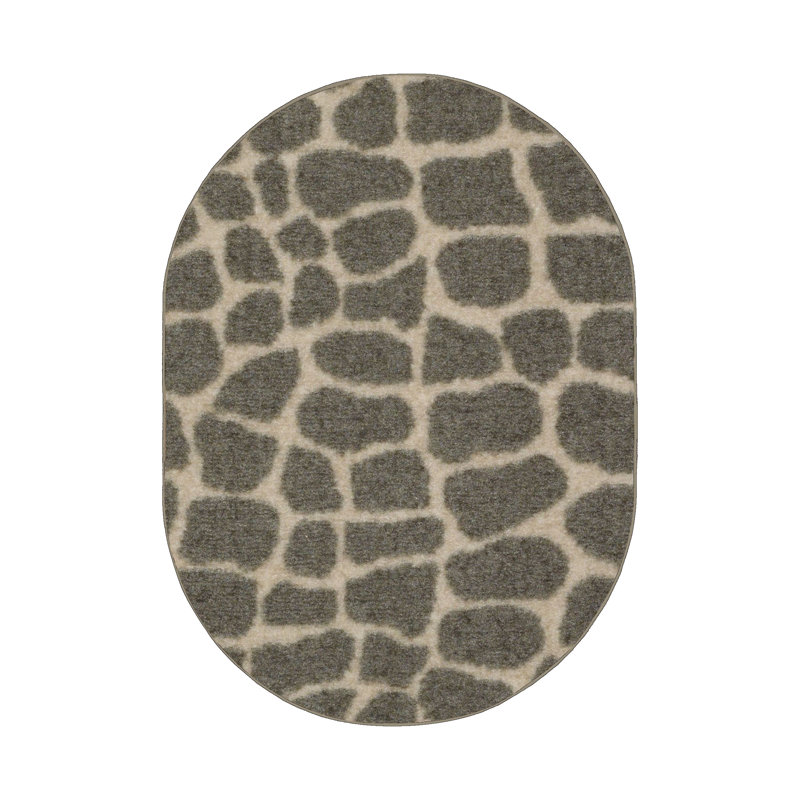 Animal Print Indoor Rug, Oval 7' x 9'