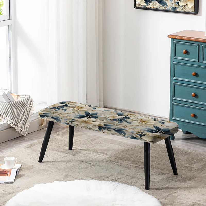 Banc contemporain rembourré floral