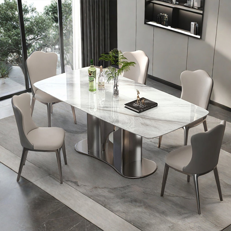 Exquisite Microlite Rectangular Dining Table Sets, 29.5"H x 55"L x 31.5"W