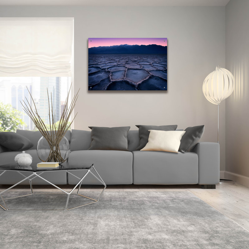 Art mural en verre Ebern Designs «Badwater Twilight» par Rick Berk, H 24 po x l 36 po x P 0,2 po