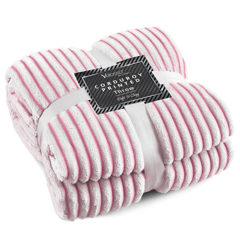 Allia Thermal Modern Printed Cord Throw Blanket, W127 x L152cm, Pink