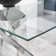 Lenworth Chrome and Glass Rectangular Dining Table Set with 4 Upholstered Faux Leather Chairs
