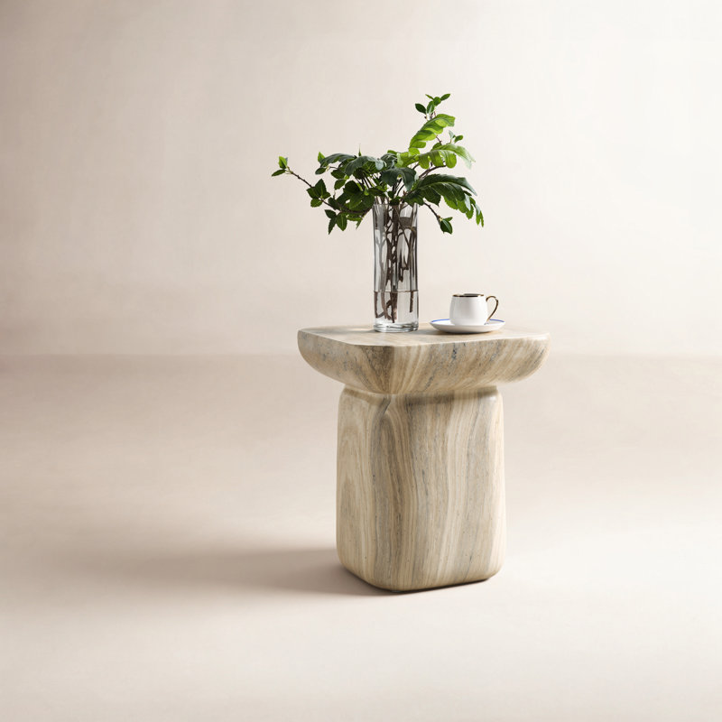 Table de bout haut moderne en béton 19,75 po Alduara, Pierre