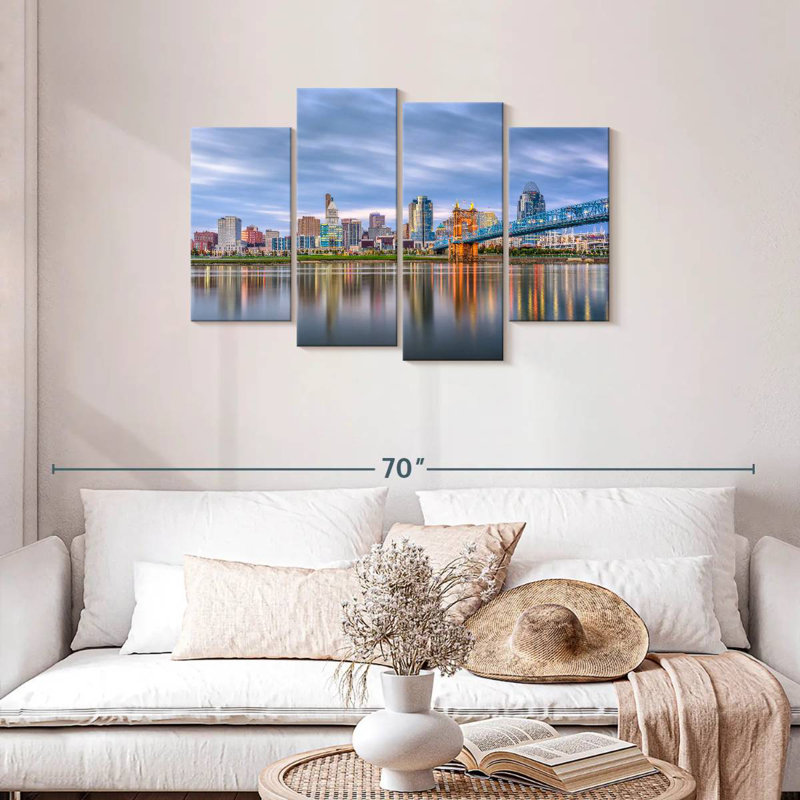 Keesha Cincinnati River Skyline, 27" H x 43" W