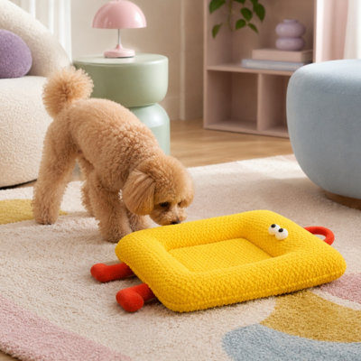 Mignon lit pour chien avec housse amovible lavable, tapis de couchage épais et apaisant pour animaux de compagnie, nid douillet et antidérapant pour petits chiens et chats d'intérieur, utilisation toutes saisons