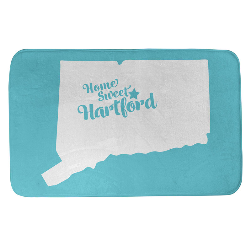 Tapis de salle de bain fairbanks alaska, l 21 po x L 34 po, Bleu sarcelle, Home sweet Hartford