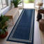 Tapis intérieur / extérieur tissé à plat en jute bleu marine / ivoire Border-1331785608-1331785610
