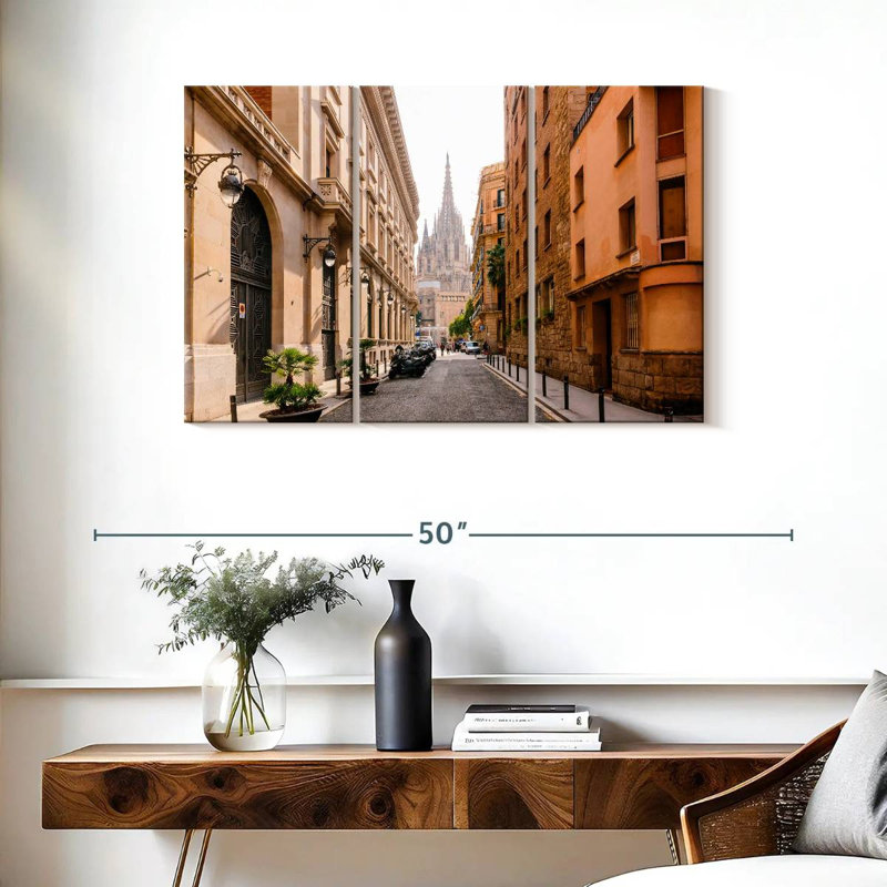 Sebbie, cathédrale de Barcelone depuis la rue, H 24 po x l 38 po