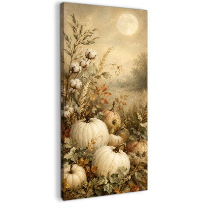 Art d'Halloween, toile de citrouille campagnarde rustique 16 x 32 po