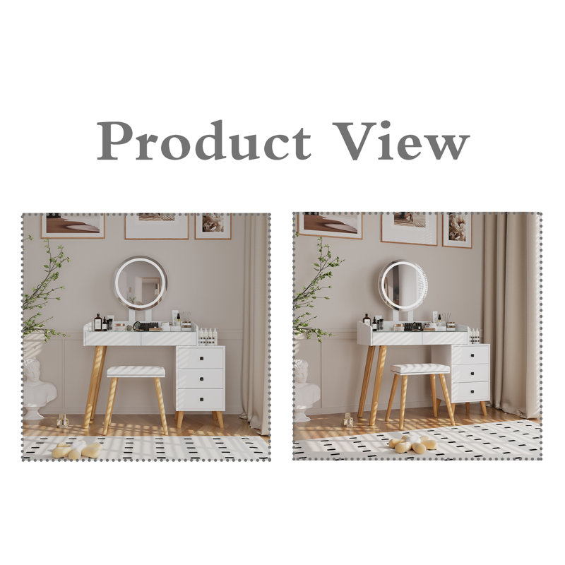 Table de coiffeuse avec tabouret 1pc