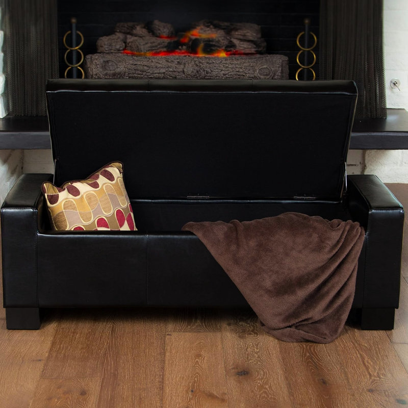 Grand repose-pieds de rangement de 51 po, banc de rangement capitonné pour le salon, le vestibule ou la chambre à coucher (SEULEMENT UN OTTOMAN)