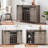 Farmhouse Wine Cabinet with Storage, with Sliding Barn Door, Buffet Sideboard Cabinet with 16 Bottle Wine Rack for Dining, Coffee Bar Cabinet for Dining Room-135107248