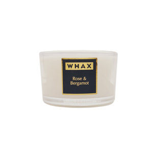 Rose And Bergamot Scented Jar Candle with Glass Holder