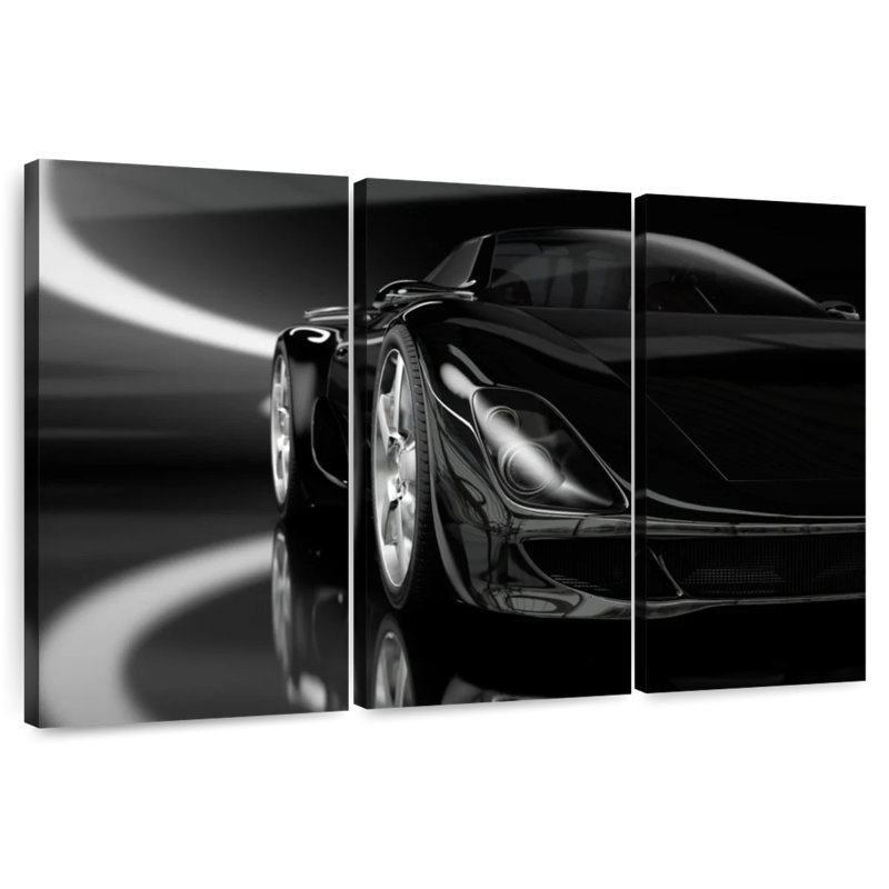 Voiture de sport noire Mehar Pitch, H 20 po x l 33 po