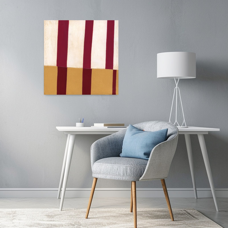 Broken Stripes 2, art contemporain abstrait, H 24 po x l 24 po