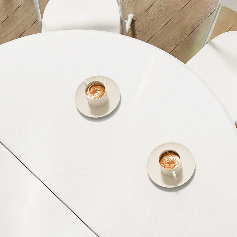 White Round 53" Steel Frame Folding Table
