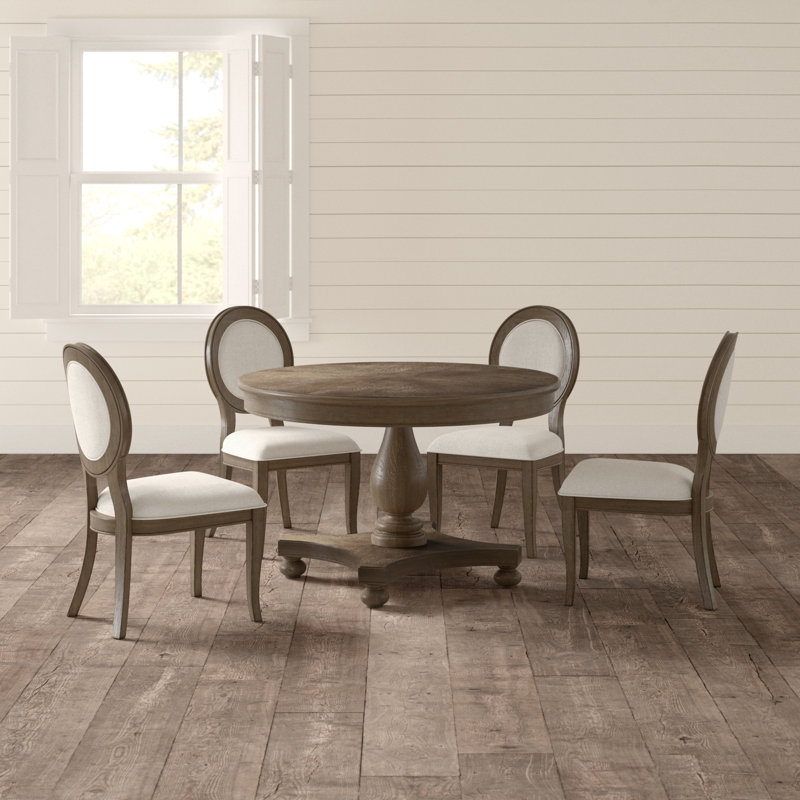 Ensemble de repas pour quatre personnes Aphrodite, Chêne foncé rustique