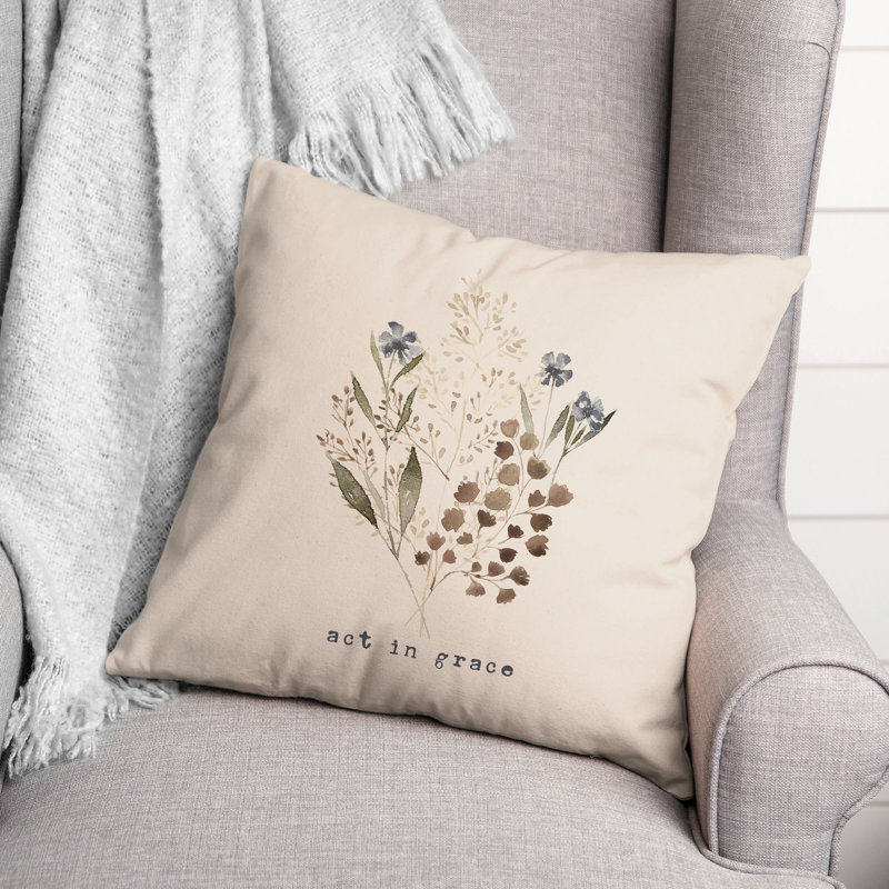 Floral Outdoor Reversible Throw Pillow