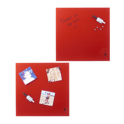 2 Piece Memo Glass Magnetic Wall Mounted Dry Erase Board