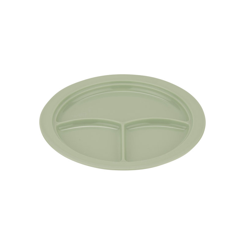 3 assiettes à 3 compartiments 10, ensemble de 4, Vert