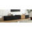 TV Stand With Faux Marble And Wood Grain Finish For Tvs Up To 88'', Modern Free-Combination Entertainment Center With 4 Storage Drawers For Living Room