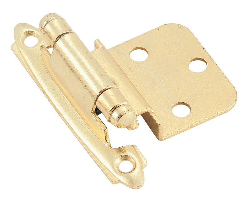 Face Mount Inset Hinge, Polished Brass