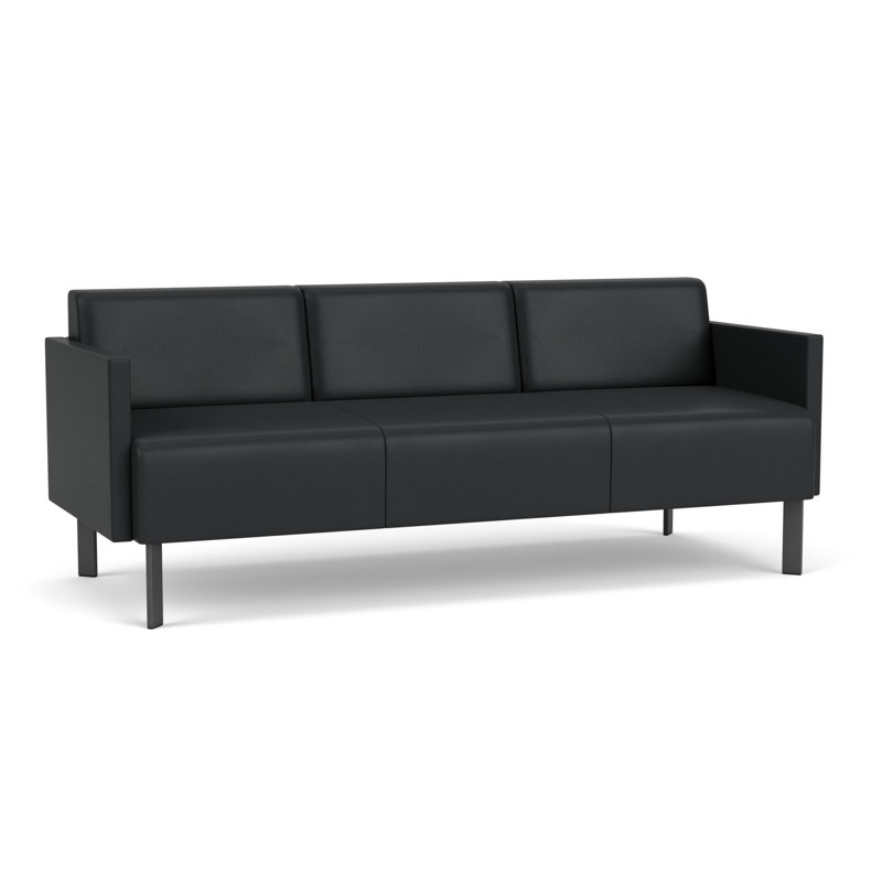 Luxe Lounge Reception Sofa, Charcoal Steel, Modena Graphite