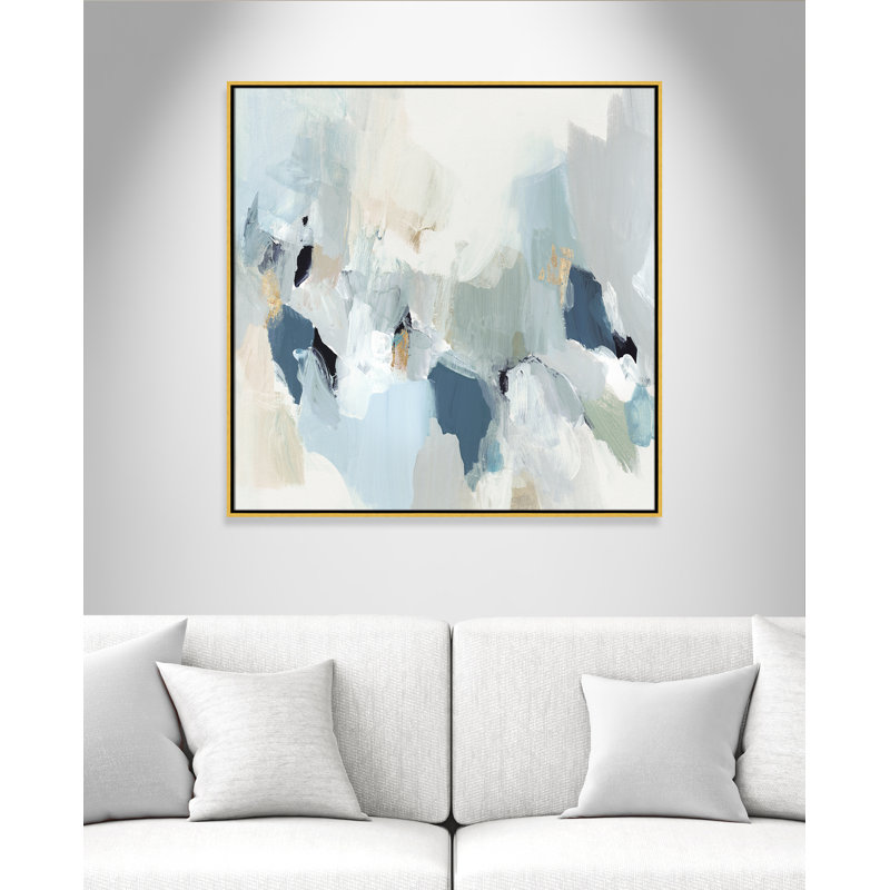 Little Talks " Little Talks II " by Isabelle Z, 37.5" H x 37.5" W x 2" D, Gold Framed Canvas