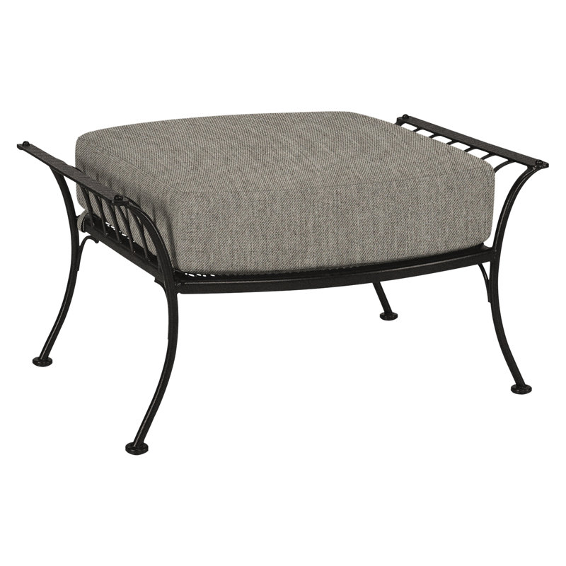 Monterra Outdoor Ottoman, Carbon Black, Sash Denim