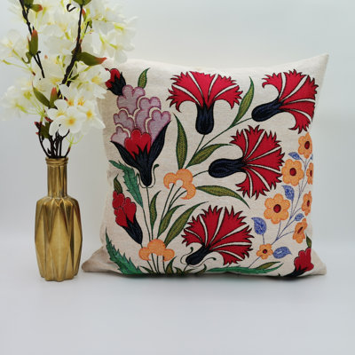 Luebbert Indoor / Outdoor Floral Square Cushion Cover