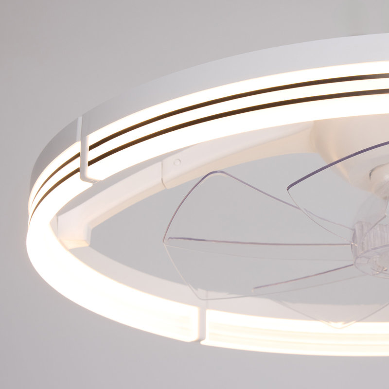 Ventilateur de plafond encastré à intensité variable 24 po avec lumières DEL 24 po, Blanc