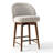Upholstered Swivel Counter Stool With Curved Back And Solid Wood Legs-51828989