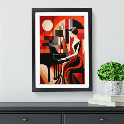 Piano - Single Picture Frame Print on Wood