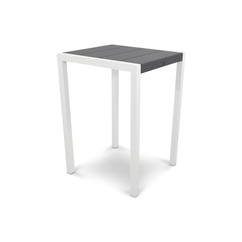 Table de bar POLYWOOD Surf City, 30 po x 30 po, Blanc texturé / Pierre angulaire