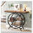 Industrial Four-Tier Console Table with Geometric Metal Frame Storage