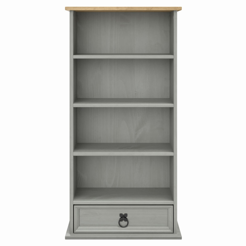 Bibliothèque en bois avec 1 tiroir Corona gris | Winston Porter