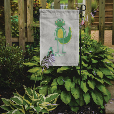 Alphabet a pour alligator 2 côtés en polyester 15 x 11 po drapeau de jardin