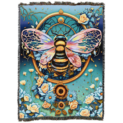 Pure Country Weavers Filigree Bee Blanket Tapestry Throw Woven from Cotton - (72x54)