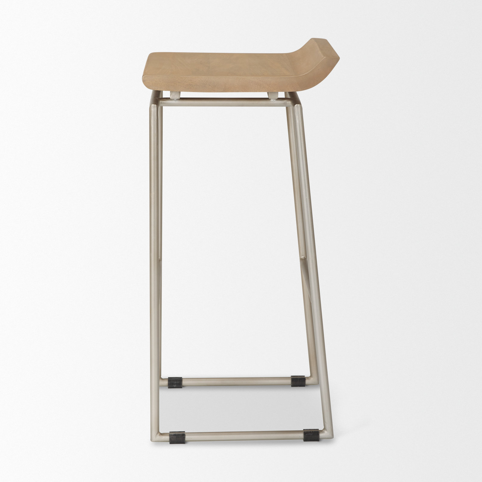 Barlow Solid Mango Wood Counter & Bar Stool, Bar Stool (30.25" Seat Height), Silver/Natural