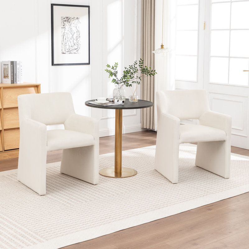 Hambrook Velvet Upholstered Dining Chair, Beige