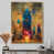 Toile avec cadre flottant or