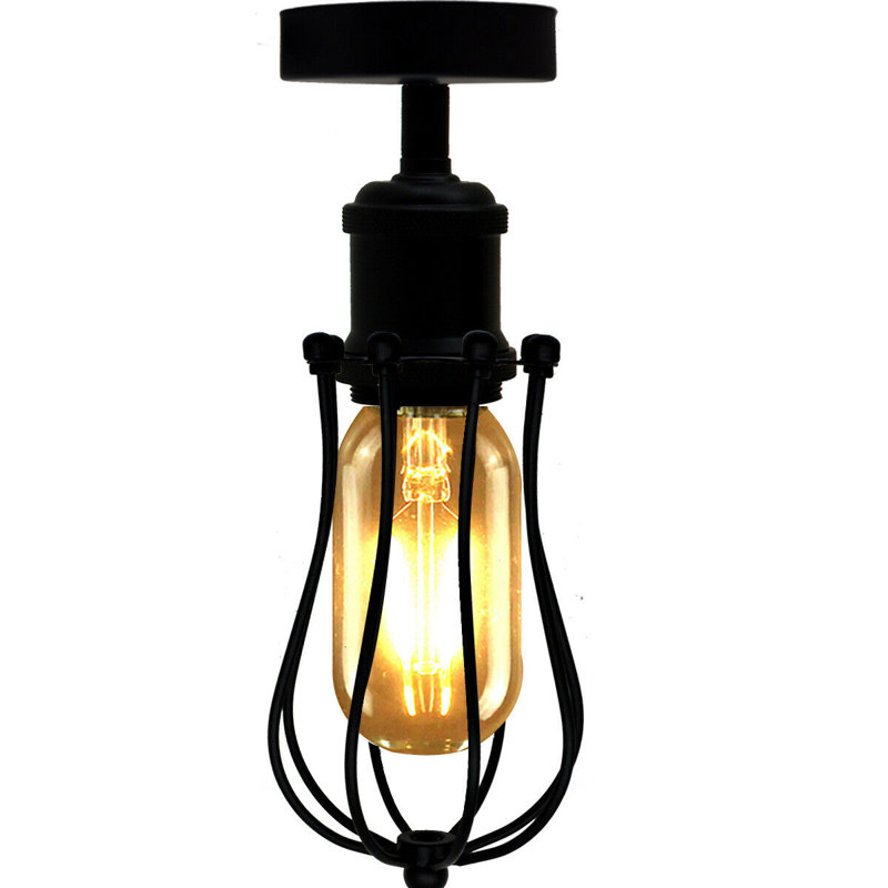 Boligee Semi Flush Mount, Black, Black