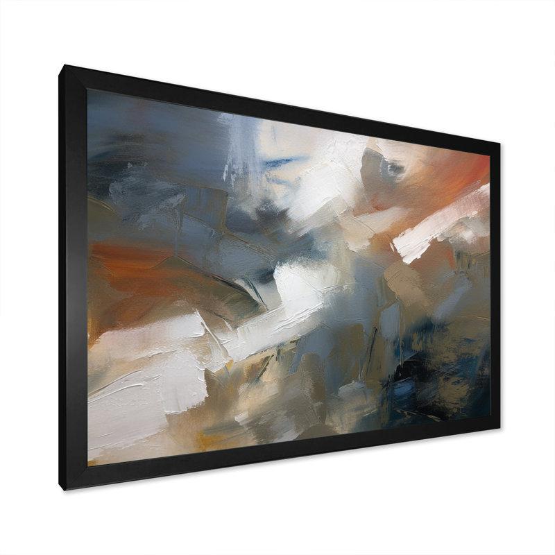 "Comforting Blue Nova" Awesome Abstract - Abstract Art mural, salon, Cadre simple noir, H 16 po x l 32 po x P 1 po