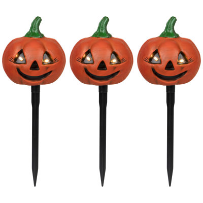 Lighted Jack-o-Lantern Halloween Pathway Markers